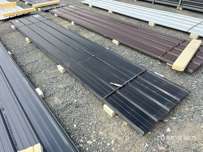 Quantity of (30) 16 ft x 3 ft Black Metal Roof Panels (Unused)