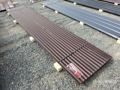 Quantity of (30) 16 ft x 3 ft Brown Metal Roof Panels (Unused)