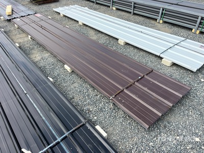 Quantity of (30) 16 ft x 3 ft Brown Metal Roof Panels (Unused)