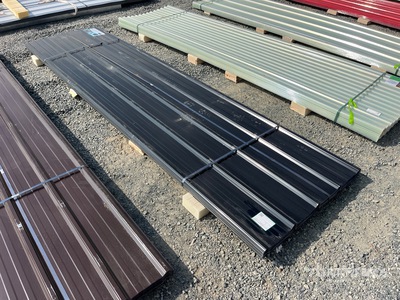Quantity of (70) 12 ft x 3 ft Black Metal Roof Panels (Unused)