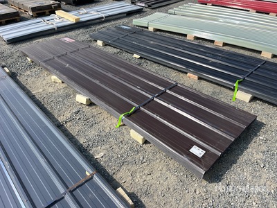 Quantity of (70) 12 ft x 3 ft Brown Metal Roof Panels (Unused)