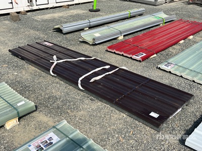 Quantity of (30) 12 ft x 3 ft Brown Metal Roof Panels (Unused)