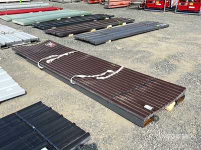 Quantity of (70) 12 ft x 3 ft Brown Metal Roof Panels (Unused)