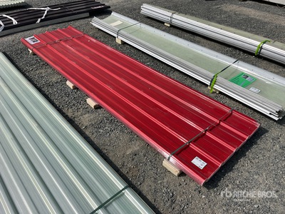 Quantity of (30) 12 ft x 3 ft Red Polycarbonate Roof Panel (Unused)