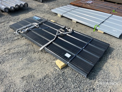 Quantity of (70) 8 ft x 3 ft Black Metal Roof Panels (Unused)