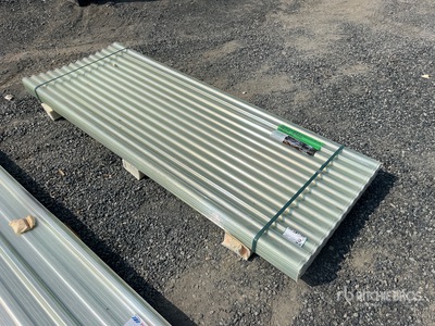 Quantity of (50) 8 ft x 3 ft Clear Corrugated Polycarbonate Roof Panel (Unused)