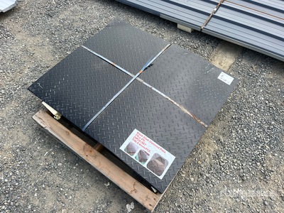 Quantity of (20) 3 ft x 4 ft Black Steel Diamond Plate (Unused)