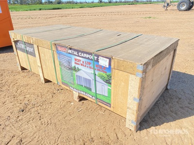 EXEQ 19 ft x 21 ft Metal Garage (Unused)