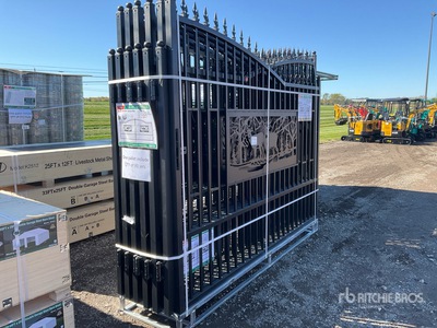 2025 KJ K0720-6 20 ft Bi-Parting Wrought Iron Driveway Gate (Unused)