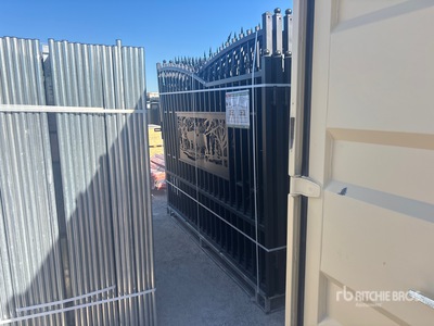 2025 KJ K0720-6 20 ft Bi-Parting Wrought Iron Driveway Gate (Unused)