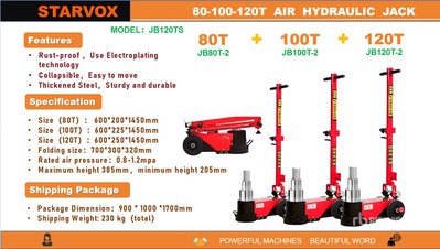Quantity of (3) 2025 STARVOX JB120TS Air / Hydraulic Floor Wagenheber (Unused)