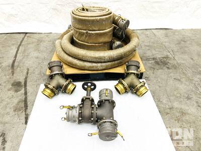 Quantity of (4) 4 in Fuel/Water Hoses w/ 4 in WYE Fittings & Gate Valve Varios, tienda, almacen, consumidor (Unused)