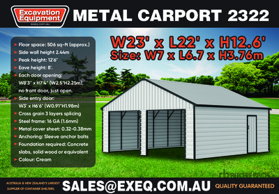 EXEQ 2322 23 ft x 22 ft Garage (Unused)