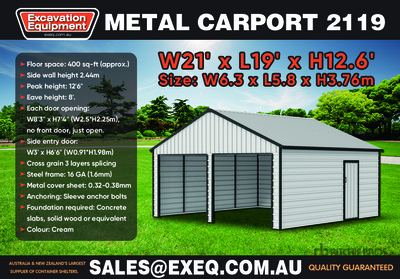 EXEQ 2119 21 ft x 19 ft Garage (Unused)