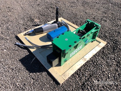 EXEQ Dual Use Excavator / Skid Steer Post Driver - Fits 2.5 - 4 ton Excavators (Unused)