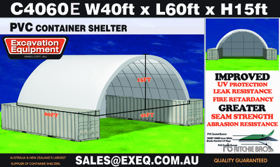 EXEQ 40 ft x 60 ft x 15 ft Container Shelter (Unused)