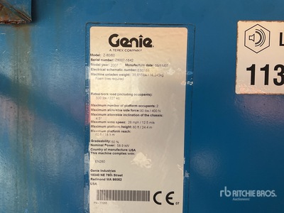 2007 Genie Z80/60 4WD Diesel Articulating Boom Lift