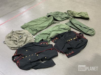 (2) Men’s Coats, (32) Duffel Bags, (5) Clothing Bags & Assorted Items