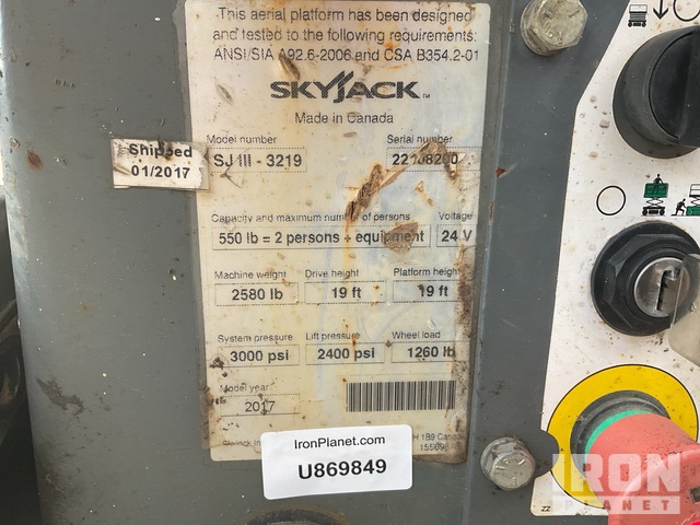 ELEVADOR TIJERA 2017 SKYJACK SJIII3219