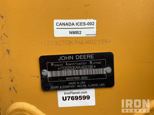 MINI CARGADOR SOBRE ORUGAS 2021 JOHN DEERE 325G