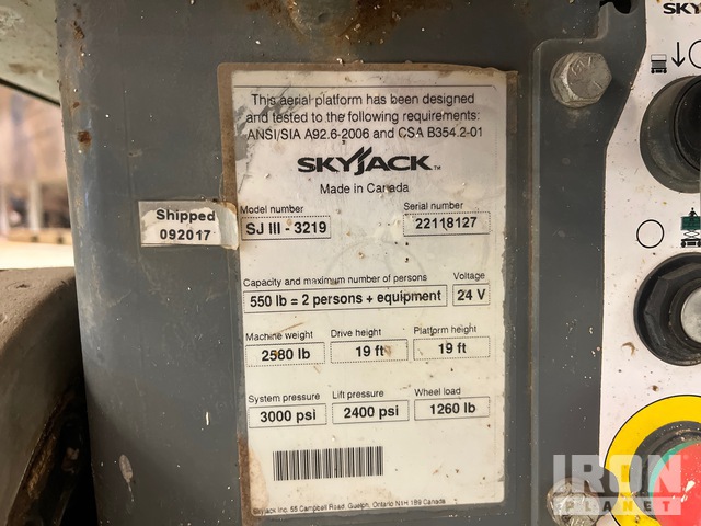ELEVADOR TIJERA 2017 SKYJACK SJIII3219