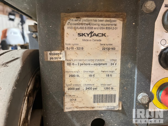ELEVADOR TIJERA 2018 SKYJACK SJIII3219