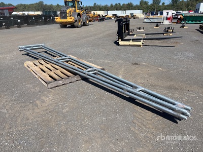 Quantity of (4) 18 ft Galvanized Fence Gates Varios. Industrial (Unused)