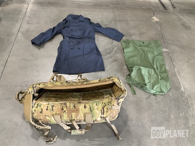 (82) Duffel Bags, (14) Food Service Smocks & Assorted Items