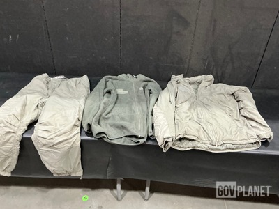 (57) Cold Weather Jackets, (5) Cold Weather Undershirts & Assorted Items