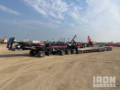 2024 Accusteel Tri/A 26 ft - 43 ft Extendable Single Drop Removable Gooseneck 1+3+3+3 Combination Lowboy Trailer