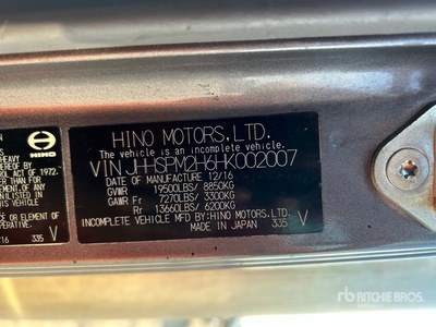2017 Hino 195H 4x2 Kastenwägen