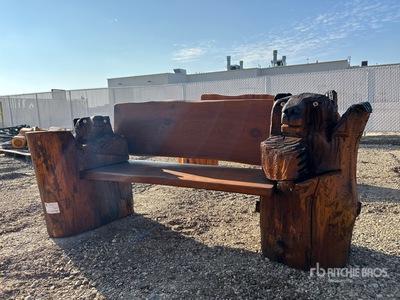 7 ft Cedar Chainsaw Carved Bear Bench