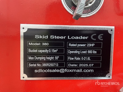 2025 SDLOOL SL380R Skid Steer Loader (Unused)
