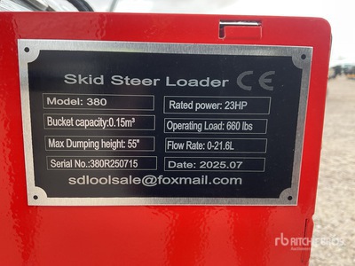 2025 SDLOOL SL380R Skid Steer Loader (Unused)