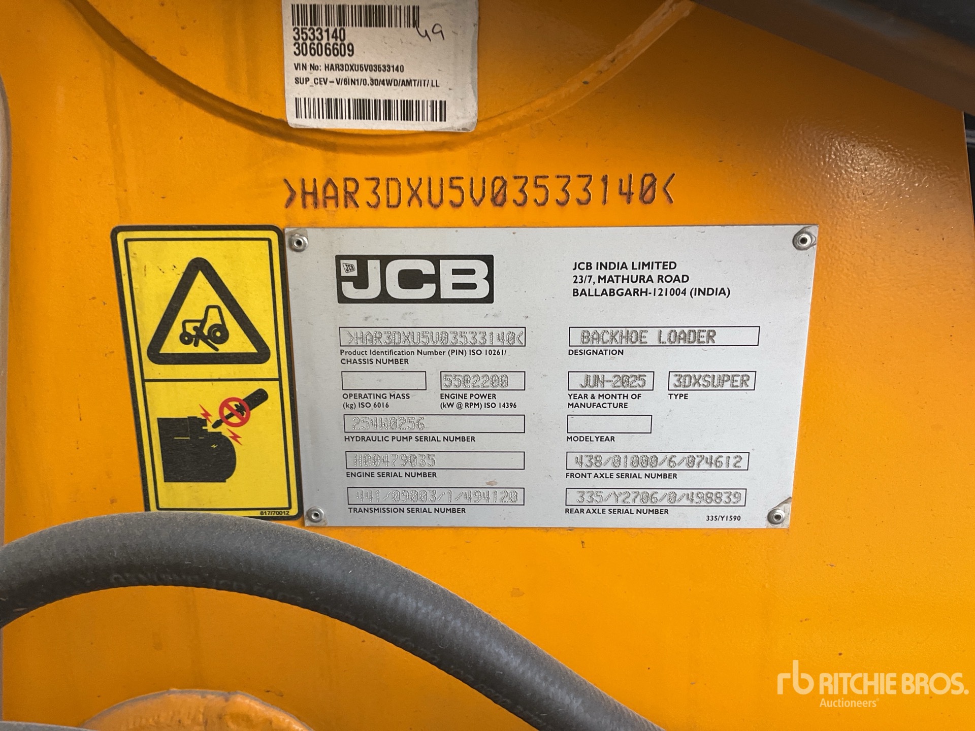 2025 JCB 3DX 4x4 Backhoe Loader (Unused)