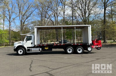 2011 Freightliner M2 112 6x4 Curtain Side Truck w/2010 Moffett M55 Forklift