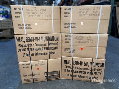 6 CASES OF MILITARY MRES MEALS READY TO EAT