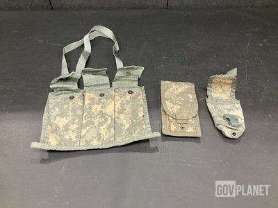 (331) Flash Bang Grenade Pouches, (28) Molded Waist Belts & Assorted Items