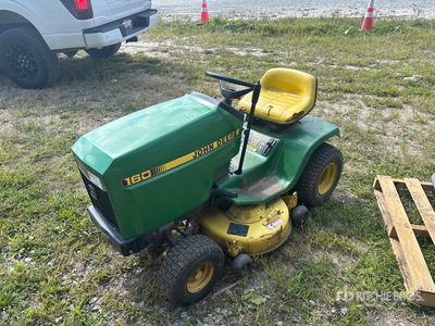 Quantity of (5) John Deere 160 lawn tractor with engine issues, 4 misc weed eaters, still ms 291 chain saw misc lawn tools