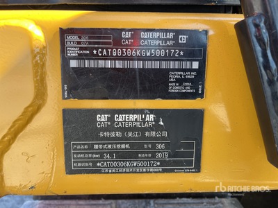 2019 Cat 306 Miniexcavadora / Mini Excavator