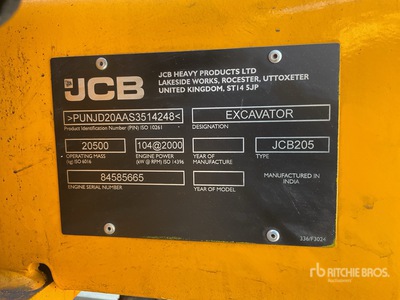 2025 JCB 205 Rupsgraafmachine (Unused)