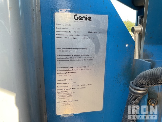 ELEVADOR ARTICULADO 2013 GENIE Z3422N