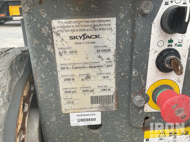 ELEVADOR TIJERA 2018 SKYJACK SJIII3219