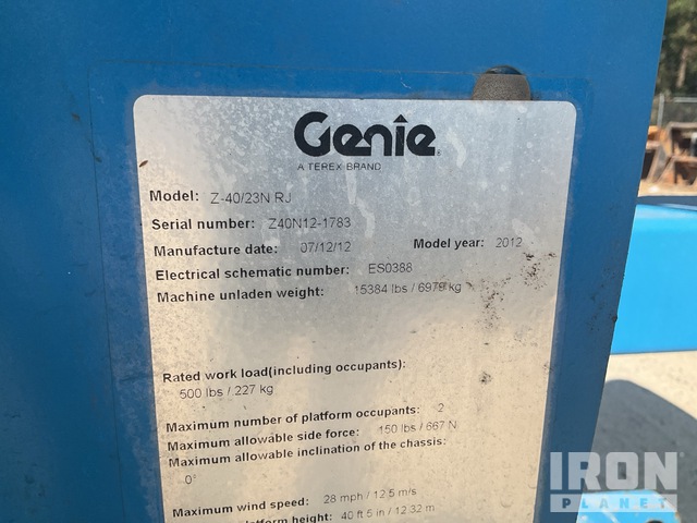 ELEVADOR ARTICULADO 2012 GENIE Z4023N