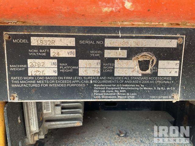 ELEVADOR TIJERA 2018 JLG 1932R