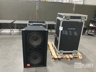 (2) JBL SR4715A Speakers w/Calzone Storage Cases