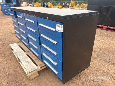 7 ft 20-Drawer Work Bench (Unused)