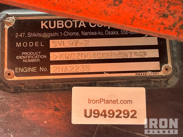 MINI CARGADOR SOBRE ORUGAS 2022 KUBOTA SVL972HFC