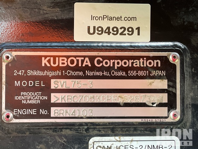 MINI CARGADOR SOBRE ORUGAS 2025 KUBOTA SVL753HFWVC