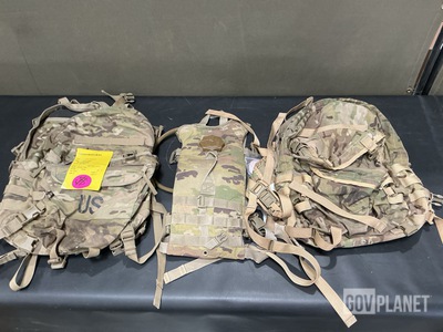 (14) Assault Packs, (49) Hydration System Carriers & Assorted Items